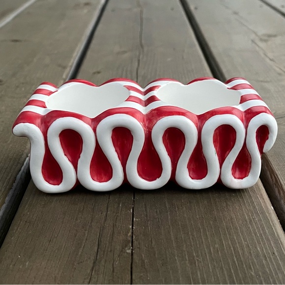 Yankee Candle Ceramic Ribbon Candy Tealight Candle Holder - Picture 3 of 8